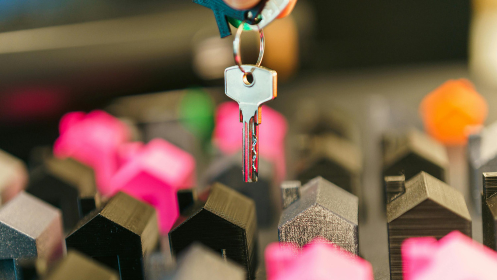 Real estate professional reviewing property documents with a client